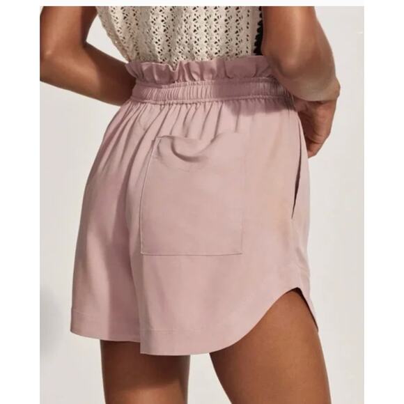 Varley Shorts Womens Medium Mauve Pink Jonas Paperbag EcoCosy Sorona Pull On - Picture 3 of 12